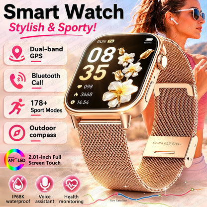 2026 New Multifunctional Smartwatch Women Gift Built-in GPS Bluetooth Call Music Fitness Sports Bracelet Sleep Monitor Watch Lad