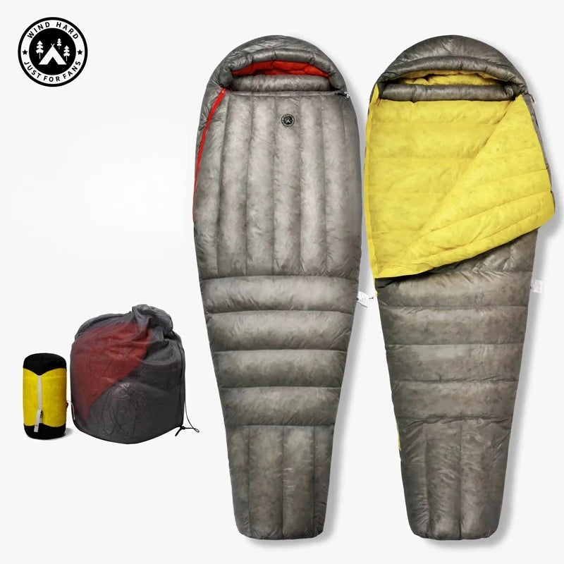 AEGISMAX Wind Hard Dusk Upgrade Ultralight Down Sleeping Bag 7D Nylon DWR 800FP Waterproof Outdoor Hiking Down Pro Sleeping Bag