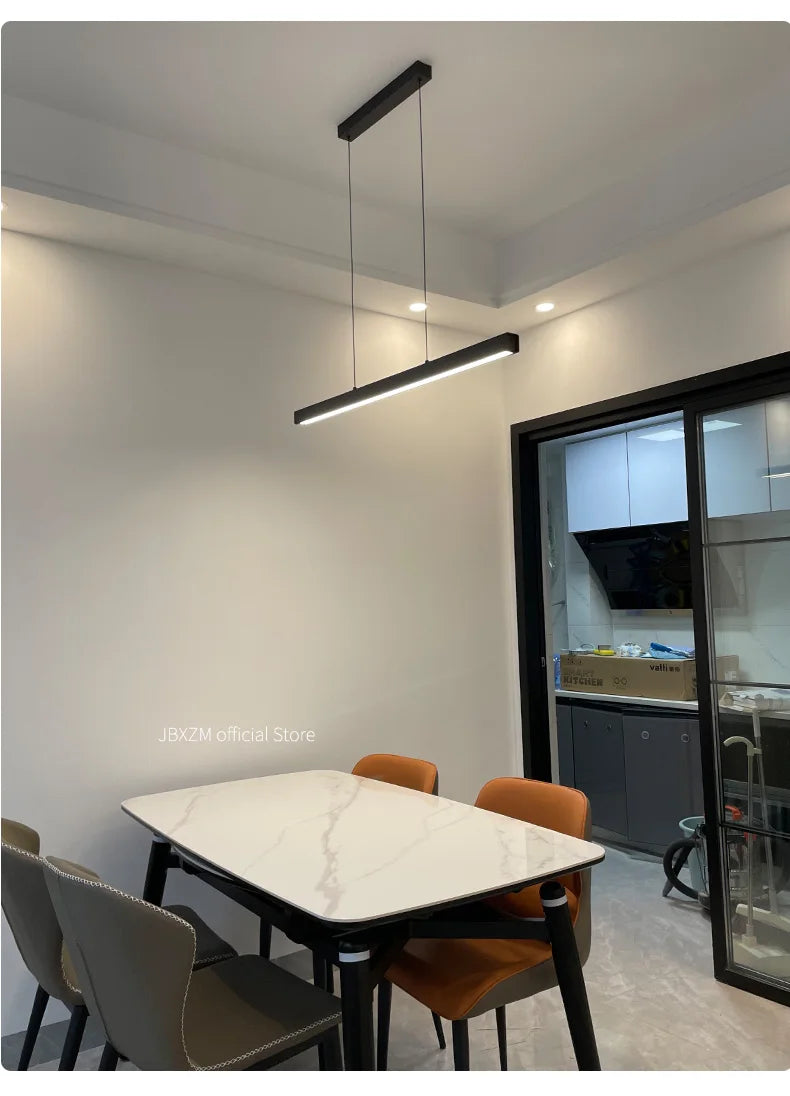 Dining Room Chandelier Dining Table Lighting Kitchen Bar Light LED Linear Lamp Restaurant Pendant Lights Modern Brief Droplight
