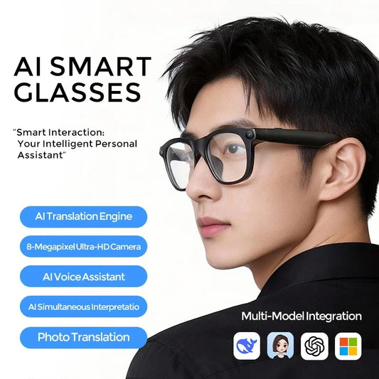 2026 New Smart AI Glasses  800W Pixels 4K HD camera  for ChatGPT Bluetooth Call Voice Assistant Smart Glasses