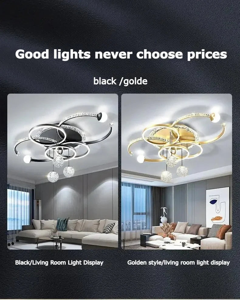 Modern Luxury LED Ceiling Chandeliers Lamps Design Creative Suspension Pendant Lights Home Decor Items Living Room Bedroom Villa