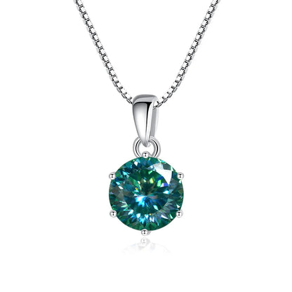 Butterflykiss 1CT 100 Faced Cut Moissanite Solitaire Drop Necklaces Gold Plated Pendant Real S925 Silver Chain Jewelry For Women