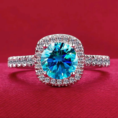 Best-selling 925 sterling silver 1-carat diamond square ring, suitable for engagement, proposal or party wear, stylish and versa