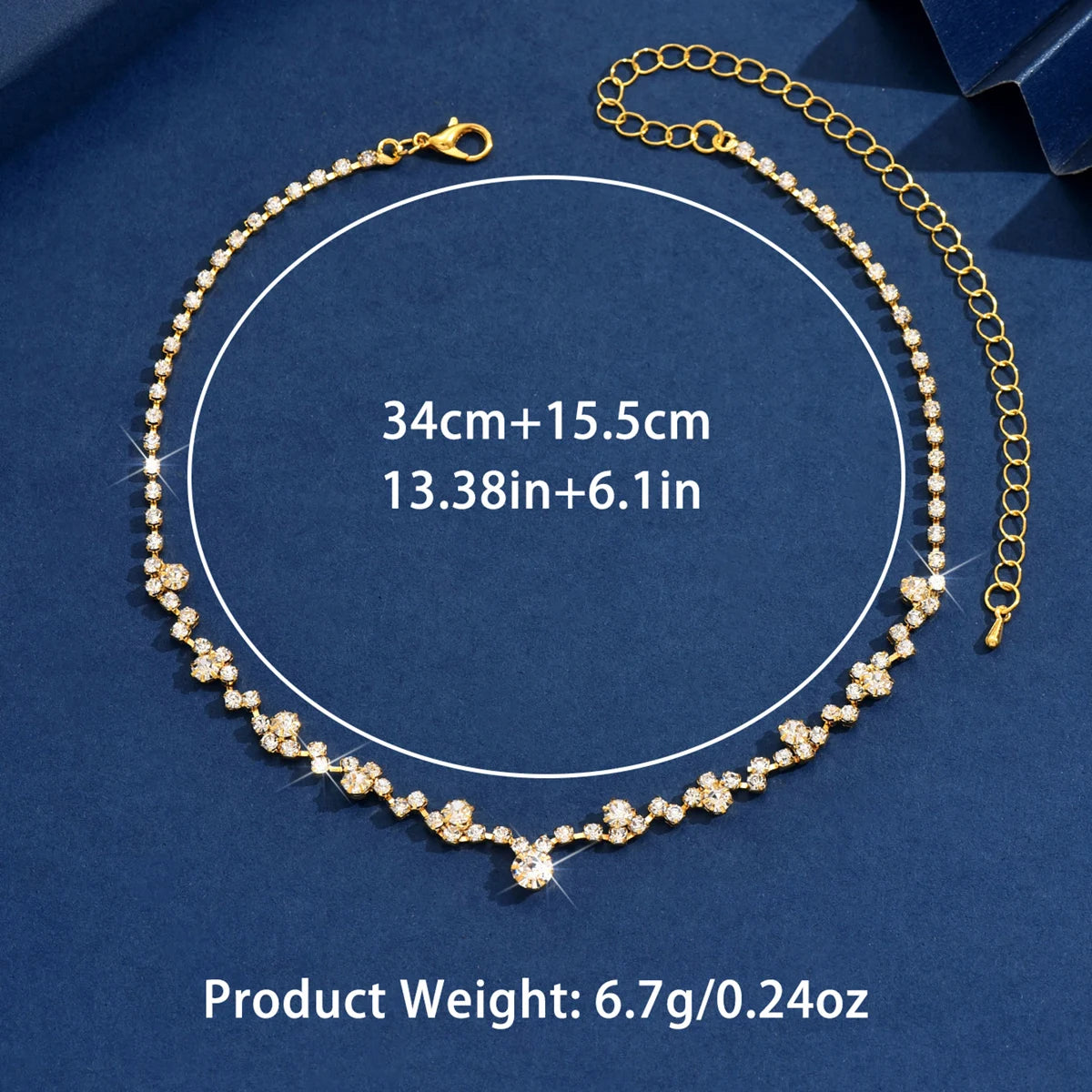 Simple and Exquisite Full Diamond Necklace Jewelry Hot Selling Necklace Full Diamond Collarbone Dinner Dress Light Luxury Elegan