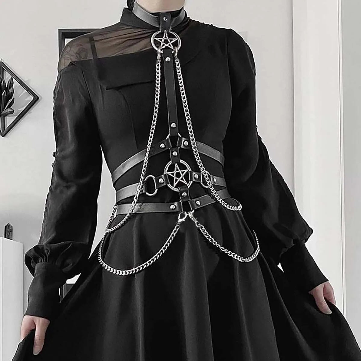 Women Sexy Body Chest Chain Jewelry  Waist Belt Belly Chains Festival Fashion Jewelry for Women Gothic Accessories