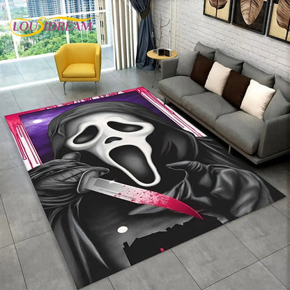 Horror Movie Character Chucky Saw Cartoon Area Rug,Carpet Rug for Living Room Bedroom Sofa Doormat Decoration Non-slip Floor Mat