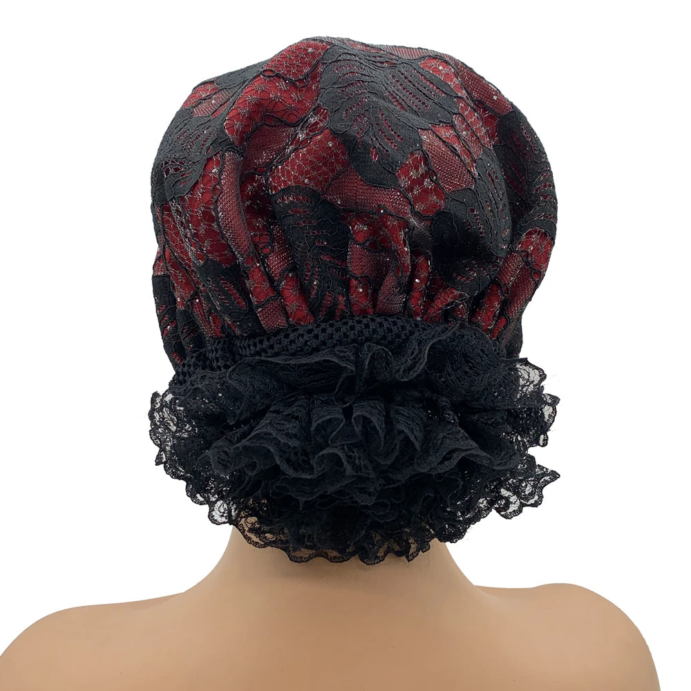 Embroidery Turban Cap for Women Summer Breathable Head Wraps Bonnet Muslim Under Scarf Hat Cancer Chemo Hats Turbante mujer