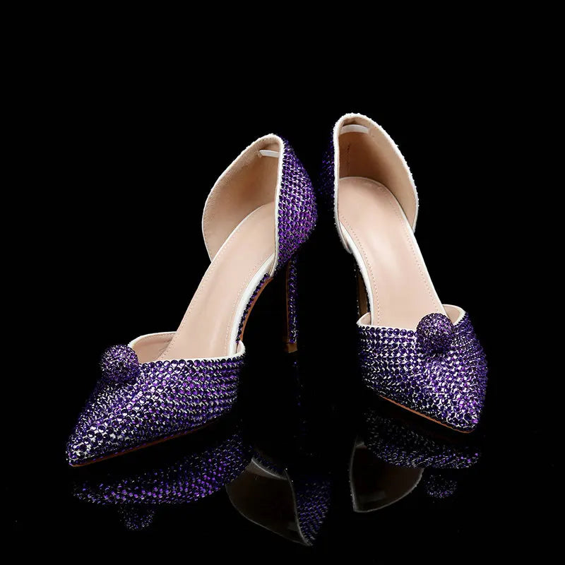Ins Fashion Runway Show Luxury High Heel Color Hot Diamond Gradient Women'S Shoes Sandal Blingbling Wedding Shoes Dinner Pumps