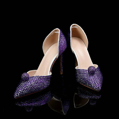 Ins Fashion Runway Show Luxury High Heel Color Hot Diamond Gradient Women'S Shoes Sandal Blingbling Wedding Shoes Dinner Pumps