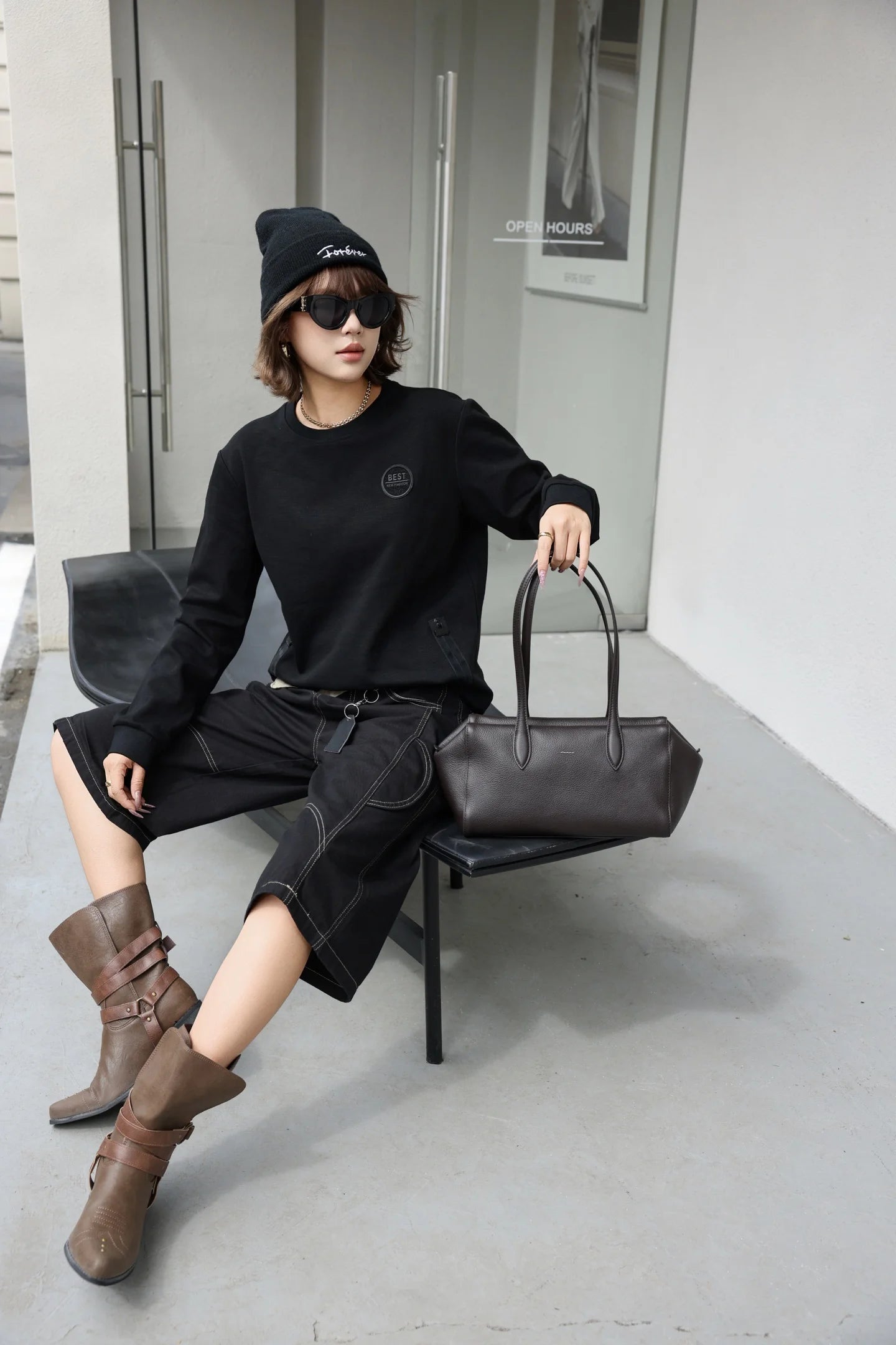 Genuine Grade Leather Women's Shoulder Bag Luxury Designer Brand Ladies Soft Cowhide Large Tote for Woman Ladies Bowling Bag New