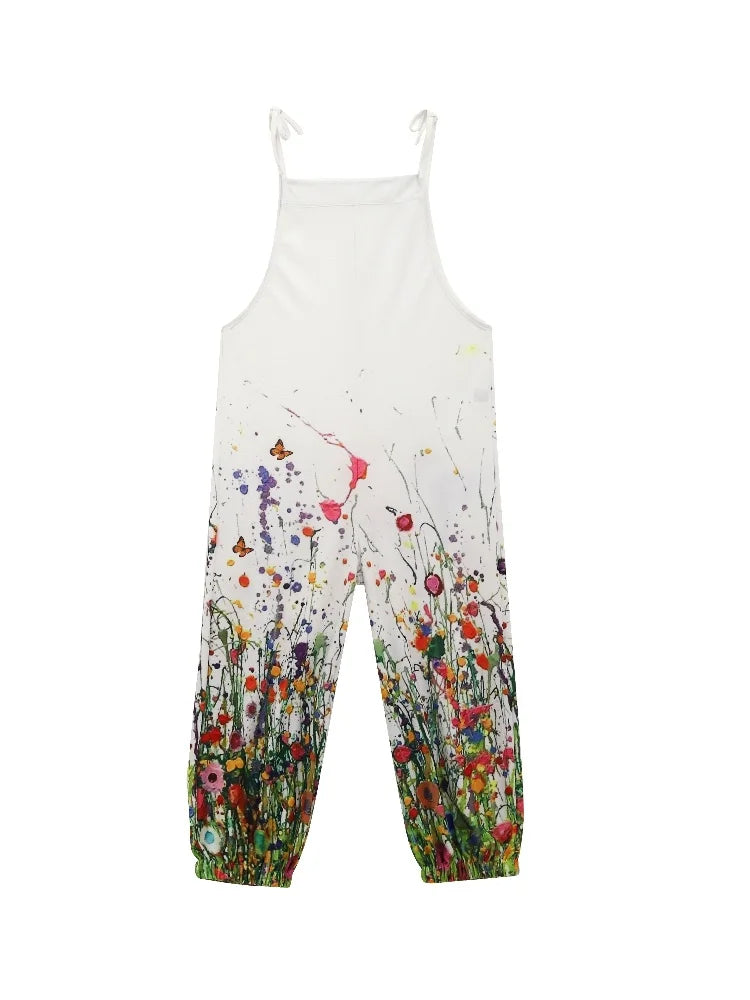 Ocean 3D Mermaid Print Adjustable Jumpsuit Summer Street Fashion Trend Elegant Women Suspender Pants Plus Size Women's