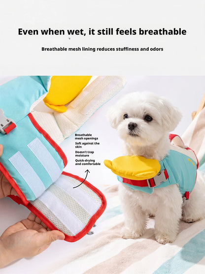 Shineknot Dog Life Jacket Bear Chin Buoyancy Vest Rescue Clothes For Small Medium Dogs Lake Coastal Summer Outdoor Water Sport