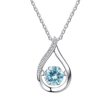 VVS1 D Color Moissanite Necklace For Women Fine Jewelry with GRA 925 Sterling Sliver Chain Plated 18k White Gold