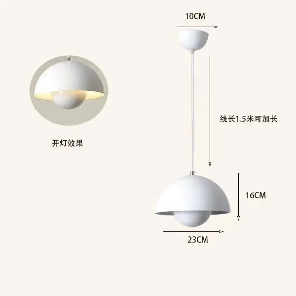 Nordic Minimalist 23cm Pendant Lights Modern Restaurant LED Chandelier E27 Bedroom Study Kitchen Island Home Decoration Gloss