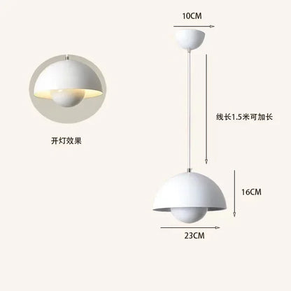 Nordic Minimalist 23cm Pendant Lights Modern Restaurant LED Chandelier E27 Bedroom Study Kitchen Island Home Decoration Gloss