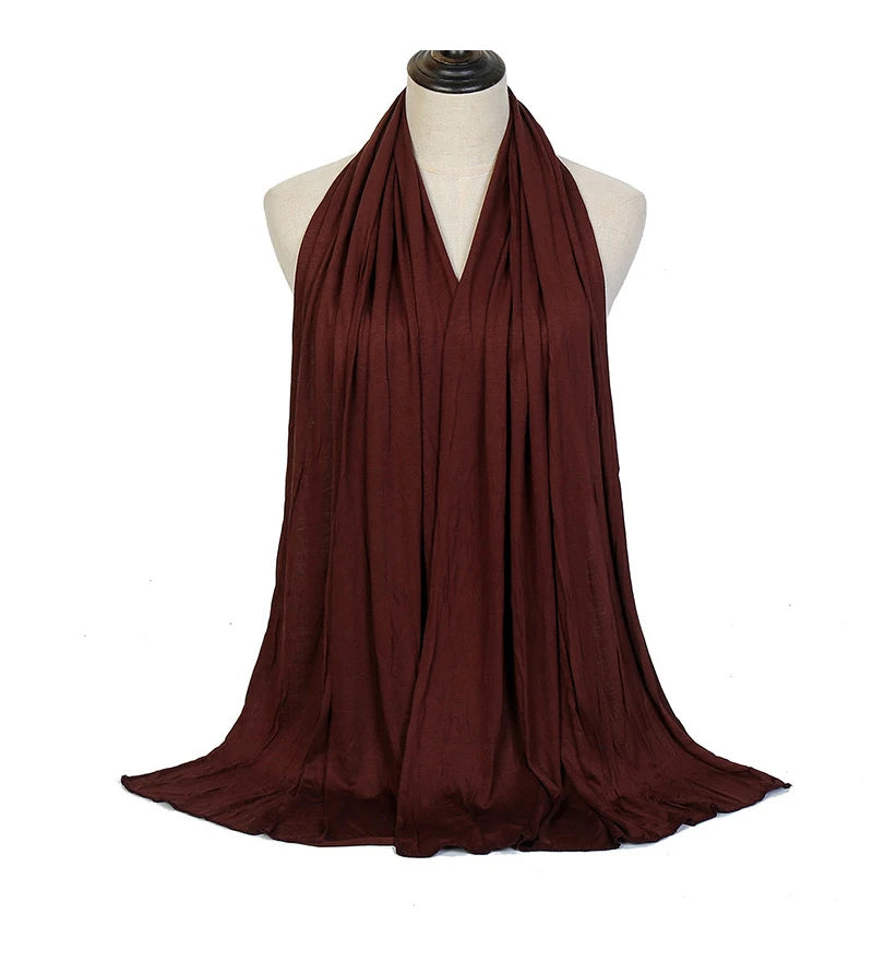Ramadan Modal Cotton Jersey Hijabs For Woman Long Muslim Shawl Plain Soft Turban Niqab Head Wraps Scarf Women Hijab