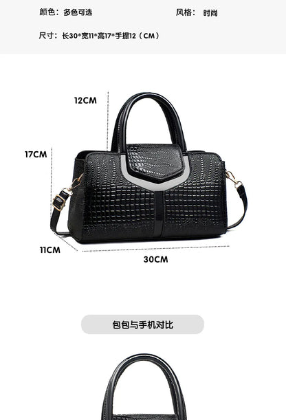2025 Fashion New Crocodile Pattern Handbag Women'S Large Capacity Shoulder Bag Classic Retro Crossbody Bag Commuter Tote Bag