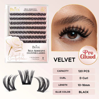 Befer Self-Adhesive Lash Clusters No-Glue Manga Eyelashes 120 Pcs Clusters Lashes Natural Makeup Fluffy False Eyelashes Supplier