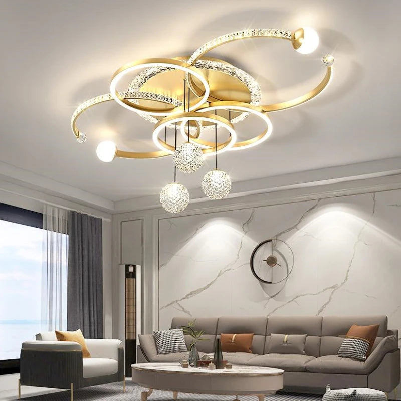 Modern Luxury LED Ceiling Chandeliers Lamps Design Creative Suspension Pendant Lights Home Decor Items Living Room Bedroom Villa
