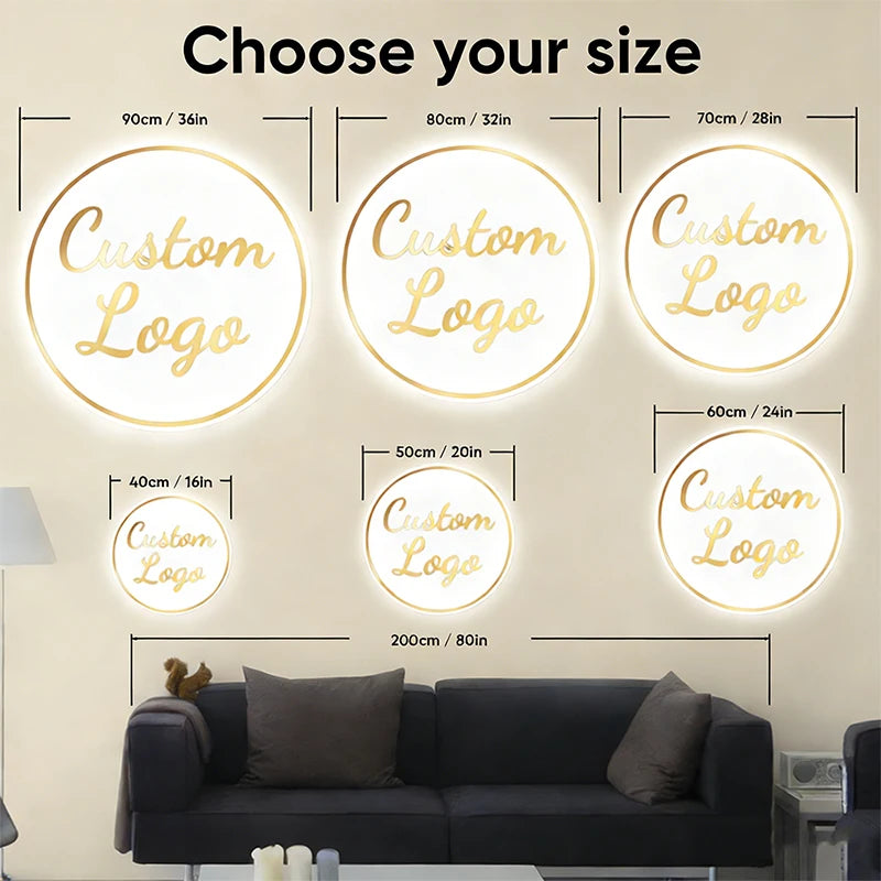 Custom Acrylic Sign Personalise Signboard Business Neon Logo LED Backlight Name Sign Decor for Office Door Sign Wall Decor Signs