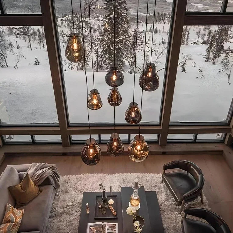 2026 Nordic Pocket Glass Chandelier Table Dining Kitchen Island Pendant Lights Minimalist Decor Lighting Suspension Design Fixtu