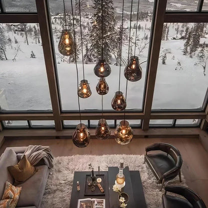 2026 Nordic Pocket Glass Chandelier Table Dining Kitchen Island Pendant Lights Minimalist Decor Lighting Suspension Design Fixtu