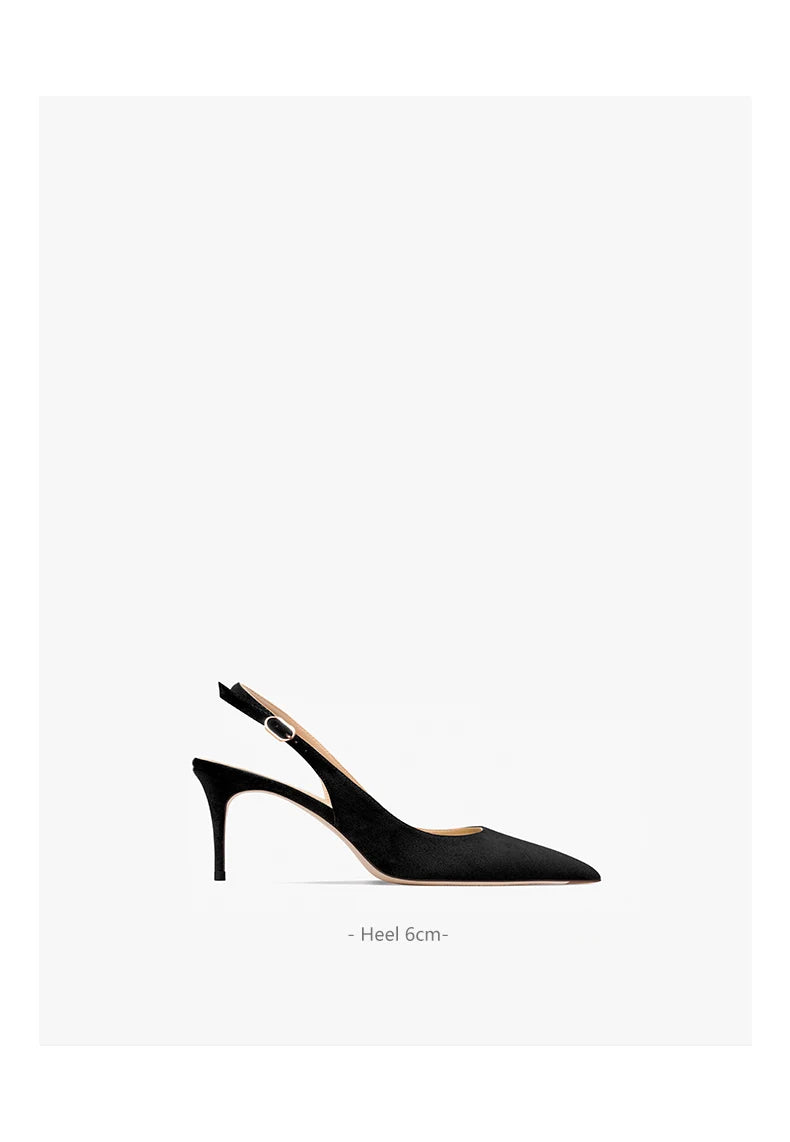 Women's Heeled Sandals New Black Suede Pointed Toe Stiletto Pumps Luxury Gladiator High Heels Elegant Sexy Party Wedding Shoes