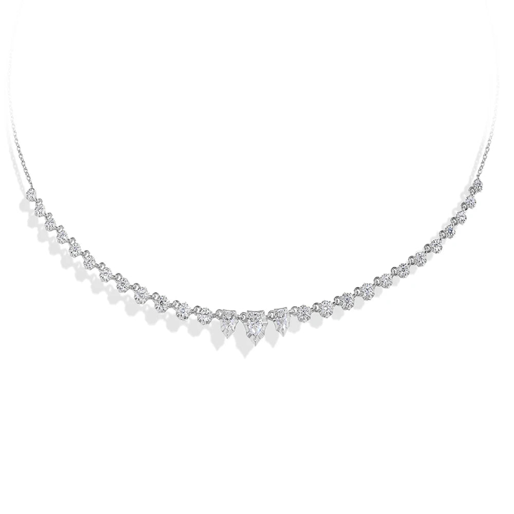 MINTYBOX Pear Cut DVVS1 Color Moissanite Necklace S925 Sterling Silver Adjustable 45+5cm for Women Engagement Jewelry Party Gift