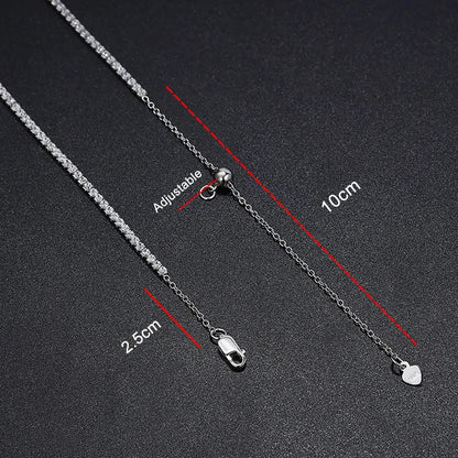Serenity 2mm D Moissanite Tennis Necklace Women Gift Solid S925 Silver Strap Choker Clavicle Neck Chain Plated 18K Fine Jewelry