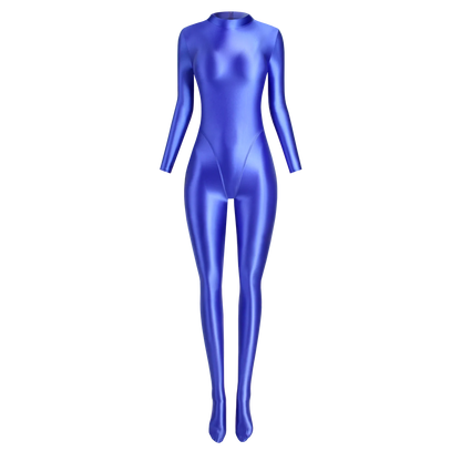 MJINM Spandex Catsuit Women Full Body Shiny Glossy Bodysuits Tight-Fitting Yoga Sport Tights Catsuit Jumpsuits Zentai