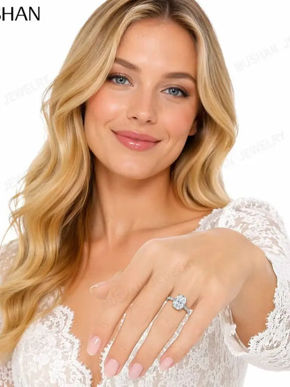 MUSHAN Luxury Jewelry925 Sterling Silver Ring Band Moissanite Diamond Rings for Women 18K Real Gold Plated MST Patent Jewelry