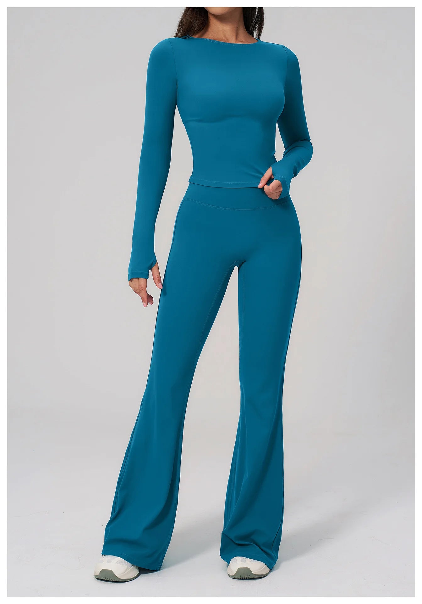 Yoga Set 2PCS Women Tracksuit Sportswear Workout Clothes Athletic Wear Gym Clothing Legging Fitness Top Long Sleeve Sports Suits