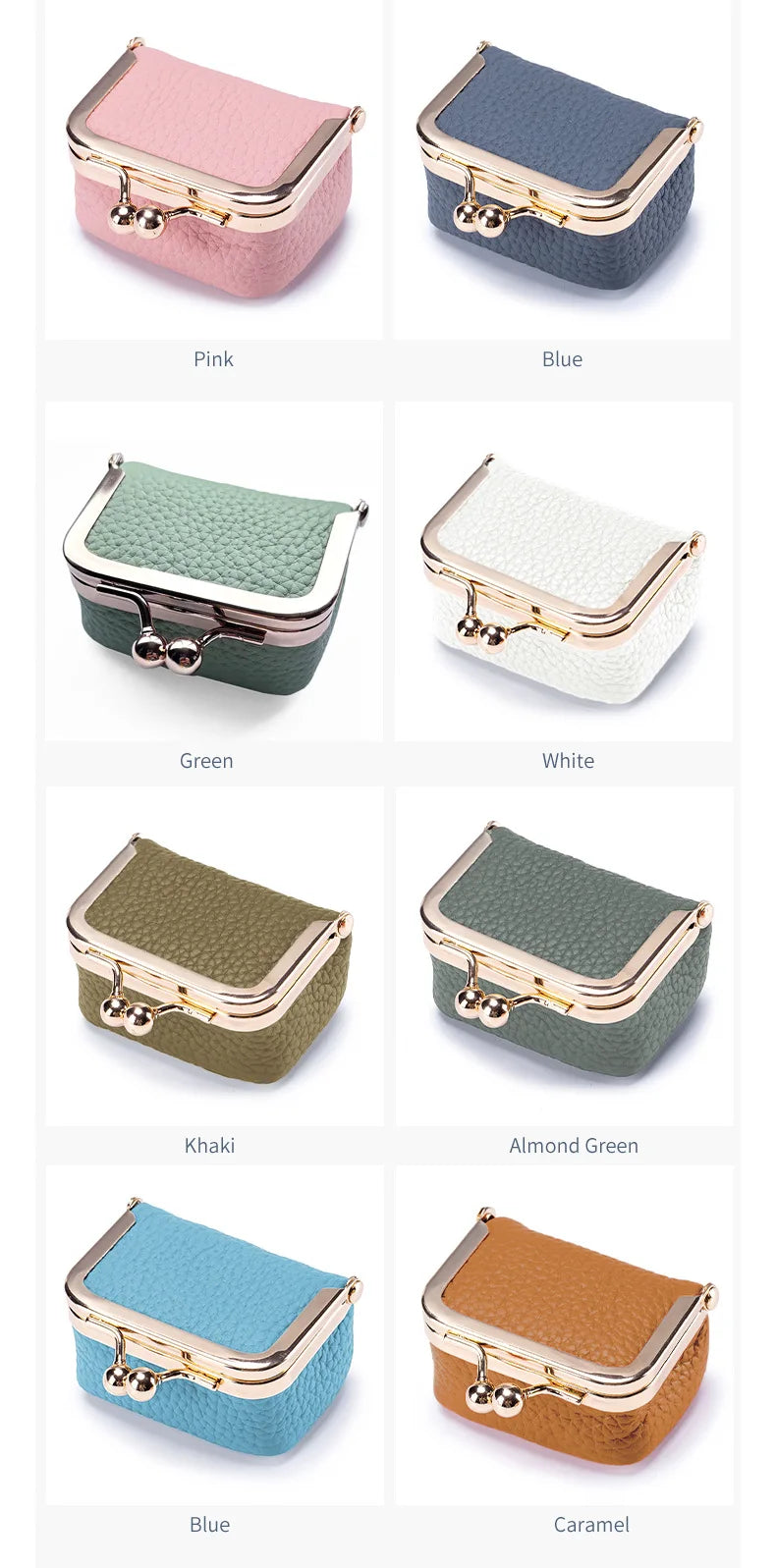 Women Wallets Small Genuine Leather Jewelry Bag Mini Headphone Bag Ring Necklace Earring Accessory Box Storage Bag Coin Purse