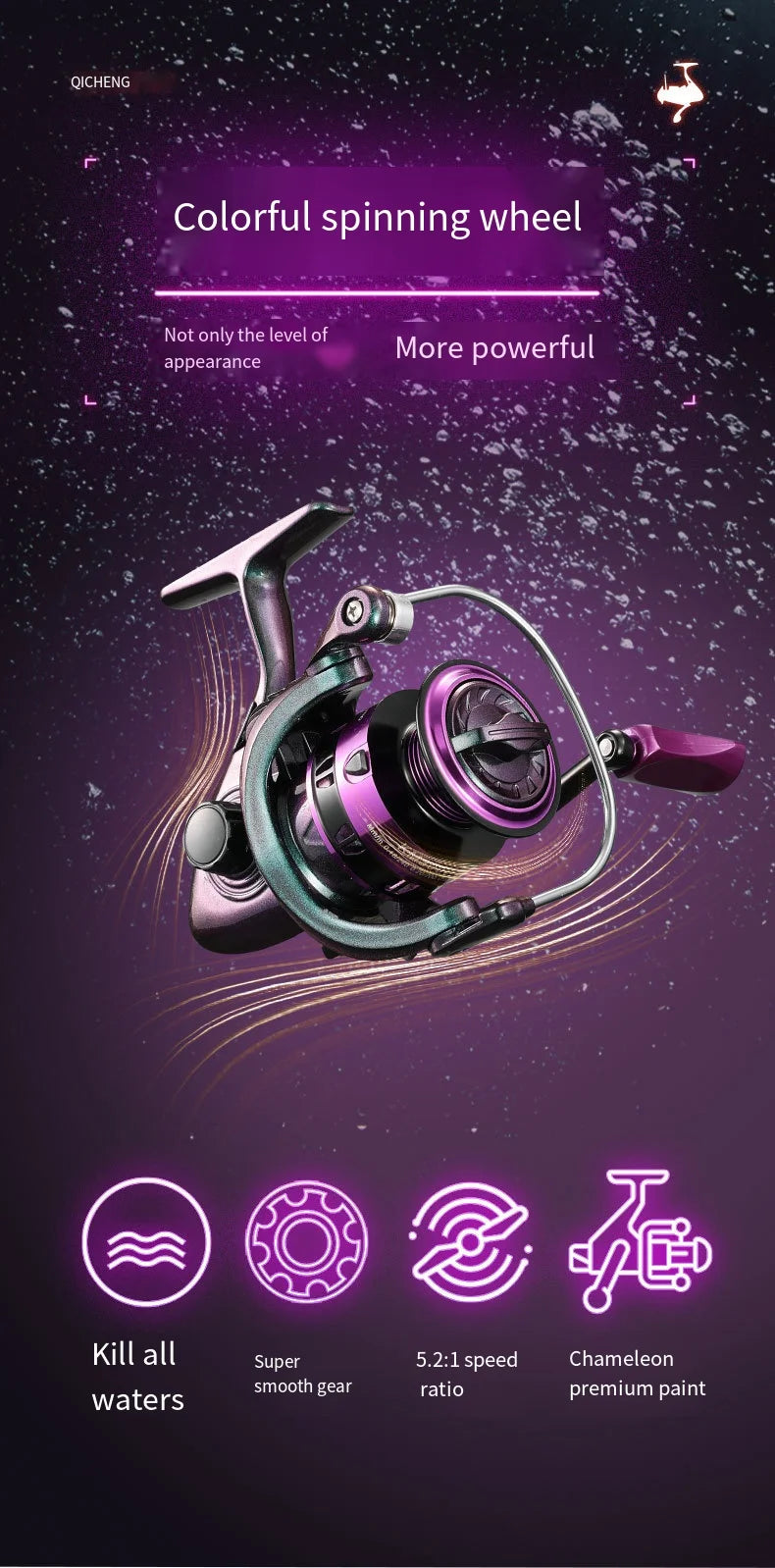 2026 New Colorful Spinning Fishing Reel Luya Metal Wire Cup Gear Ratio 5.2:1 Max Drag 8KG 10KG 12KG Suitable Any Body of Water