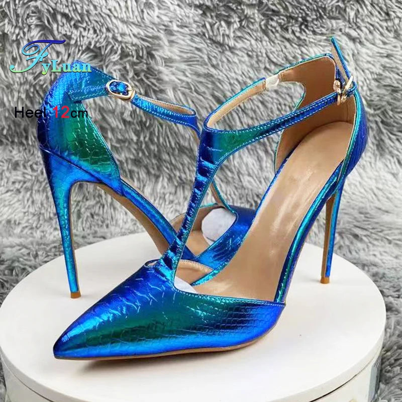 Purple Sandals With Heels For Woman Luxury Party Elegant Dress Shoes Summer Pointy Toe Sexy Sandals Lady 8CM 10CM 12CM Stilettos