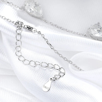 Smyoue Gradient Moissanite Necklace for Women 3 Gems Pear Cut Certified Luxury Pendant Lab Diamond Jewelry Sterling Silver 925