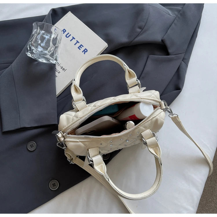 Light Luxury Rhinestone Women Handbags New Exquisite Fashion PU Leather Crossbody Bag Classic High Quality One Shoulder Pack