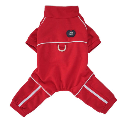 Breathable Cotton Dog Jumpsuit, Striped Puppy Tracksuit with D-Ring, Soft Pet Pajamas for Small Dogs 2026 New Chihuahua Apparel