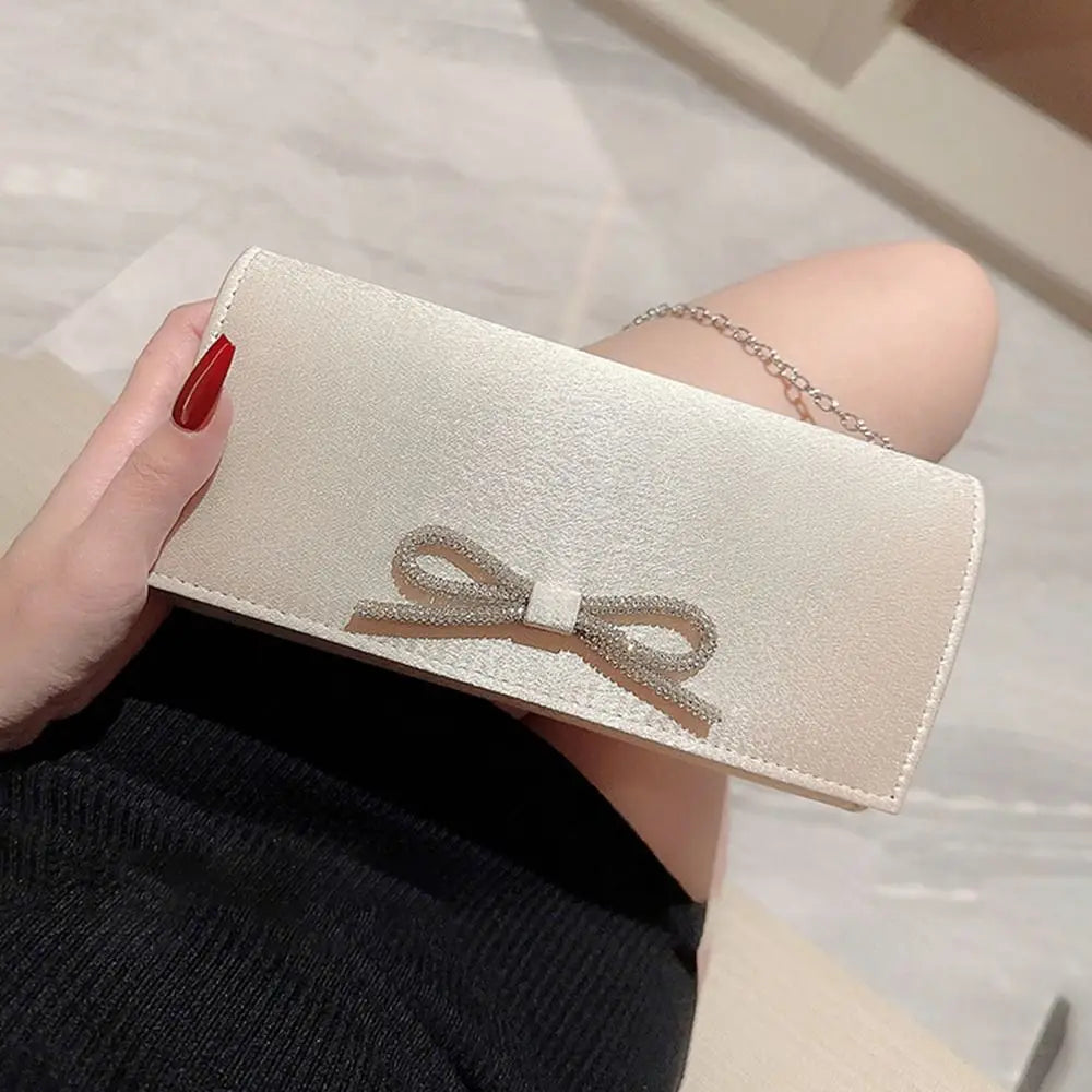 Luxury Sequins Silk Evening Bags Silver Clutch Bag Chain Bags Women Ladies