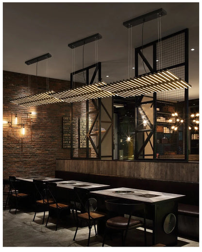 Modern LED Ceiling Chandelier Lights Nordic Luxury Pendant Lights for Living Dining Room Fish Bone Design Dimmable Hanging Lamp