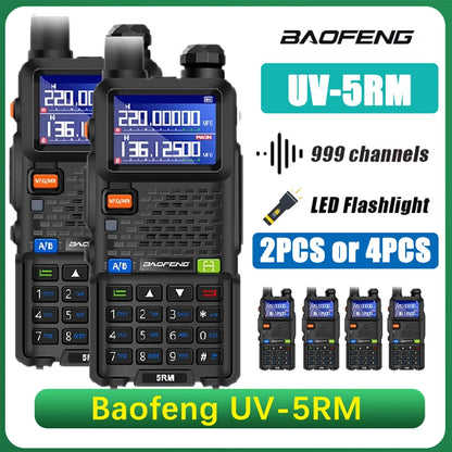 2/4PCS Baofeng UV-5RM 10W Walkie Talkie  Wireless Copy Frequency  Long Rang Type-C Charge Long Range FM Flashlight Two Way Radio
