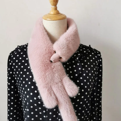Winter Kawaii Fox Shape Plush Scarf Cute Fun Imitation Sable Soft Windproof Scarf Unisex Warm Fashion Versatile Fur Accessories