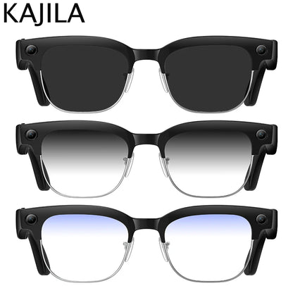 AI Smart Glasses Camera 2026 Bluetooth Headphones Translator Sunglasses Touch Control Photochromic Anti Blue Light Eyeglasses