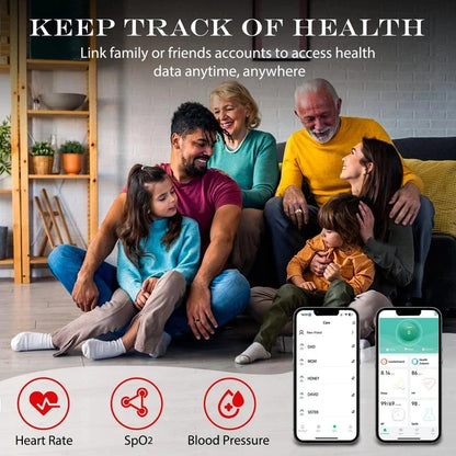  2026 New Smart Ring Heart Rate Blood Pressure Sleep Monitoring Motion Tracking IP68 Waterproof Men Women Smart Ring Holiday Gi