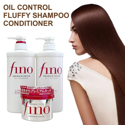 Fino Shampoo/Conditioner/Premium Touch Hair Mask, Repair Damaged Hair Oil Control Smooth Frizzy Hair for Silky, Voluminous Locks