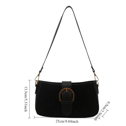 Woman Faux Suede Underarm Shoulder Bag Zipper Fastener Fashionable Cross Body Bags for Small Square Bag Suitable Daily Outfit