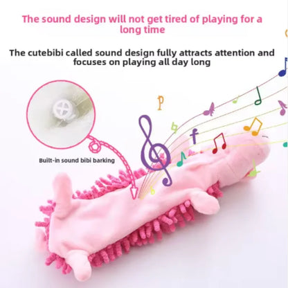 Interactive Cotton Rope Donkey Toy Grey/Brown Plush Sound Pet Training Game for Kittens And Dogs Creative Bite And Play Activity