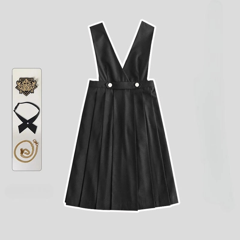 Versatile and Cute School Uniform Skirt JK Uniform Basic Spring Genuine Long Dress Japanese-style Pleated College Style Suit