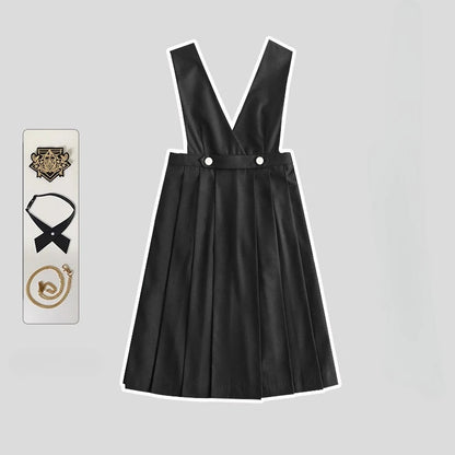 Versatile and Cute School Uniform Skirt JK Uniform Basic Spring Genuine Long Dress Japanese-style Pleated College Style Suit