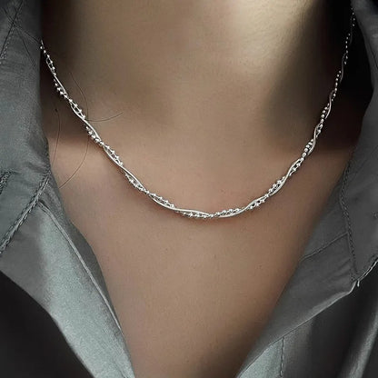 New Trendy Fashion 925 Silver Pearl Simple Elegant Thin Chain Pendant Necklace for Women Girl Jewelry Dropship Wholesale
